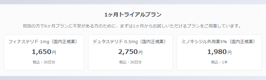 aga,広島,おすすめ_1ヶ月トライアルプラン