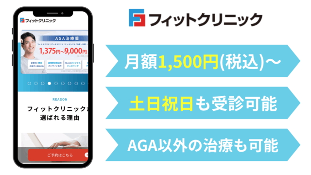 AGA オンライン診療 おすすめ|フィットクリニック