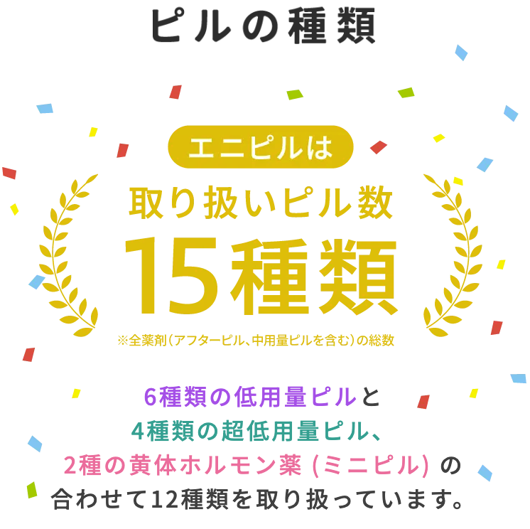 エニピルはピルの種類が豊富