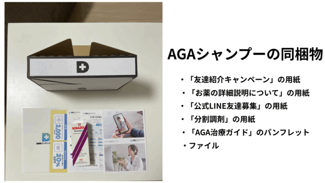 DMMオンラインクリニックに受診して購入したAGAシャンプーの写真