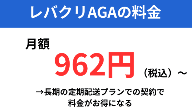 レバクリAGAの料金|月額962円(税込)〜