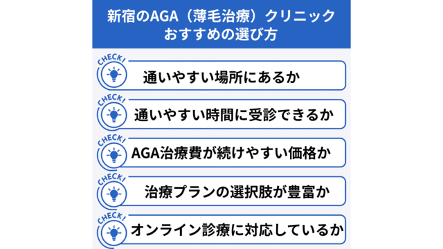 新宿のAGA（薄毛治療）クリニックのおすすめの選び方
