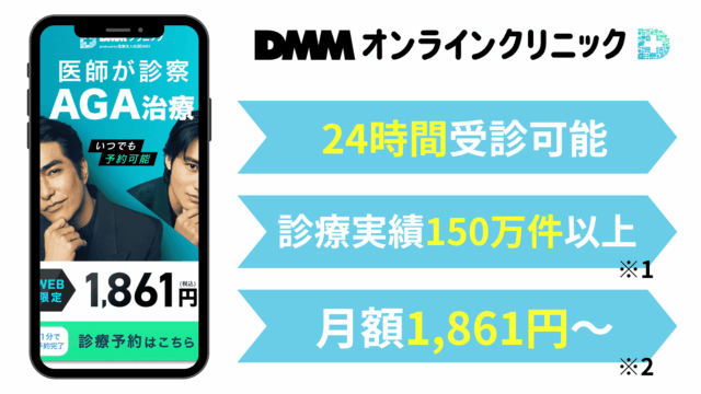 AGA オンライン診療 おすすめ　DMMオンラインクリニック