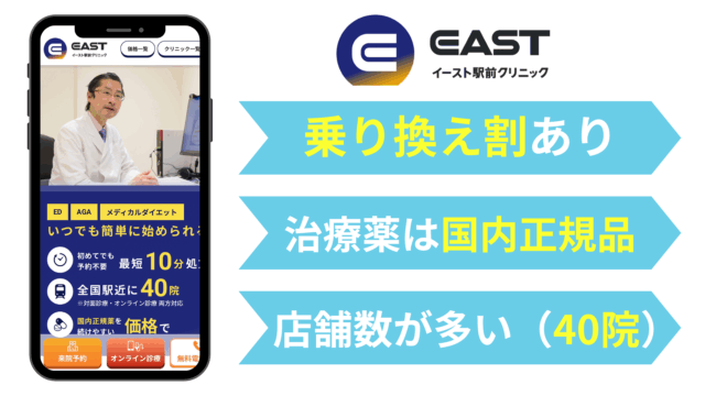 AGA オンライン診療 おすすめ｜イースト駅前クリニック