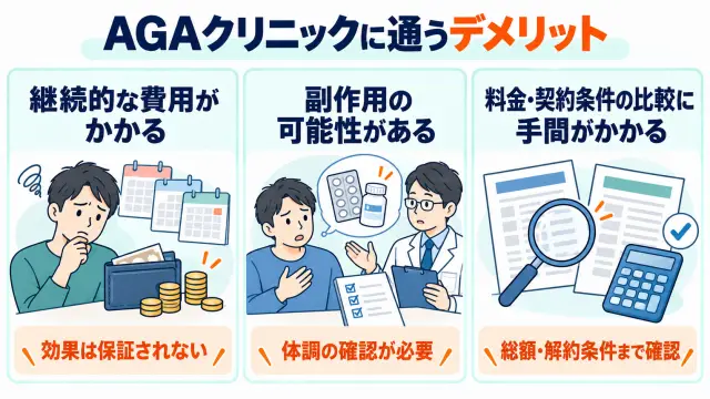 AGAクリニックに通うデメリット