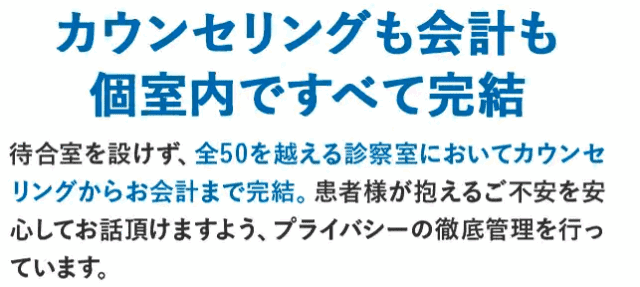 AGAヘアクリニック 個室完結