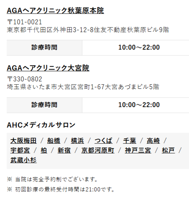 AGAヘアクリニック_院情報