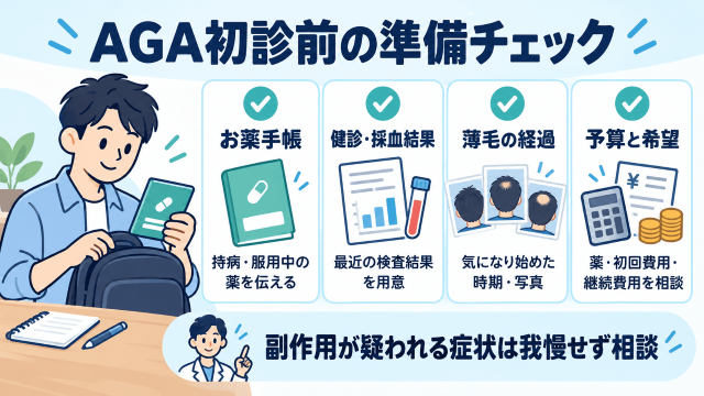 AGA初診前の準備チェック 図解