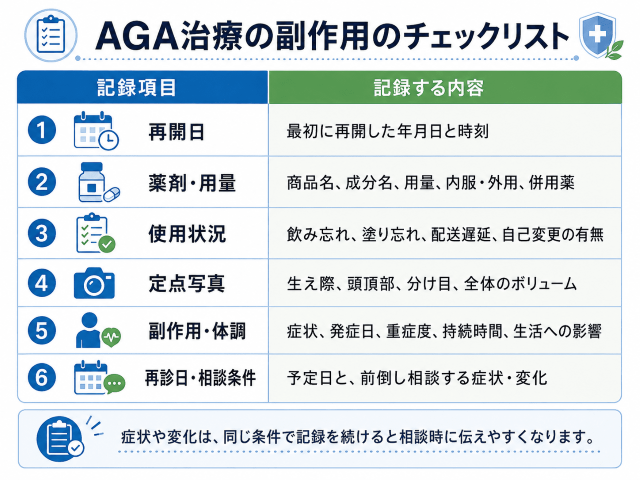 AGA治療の副作用のチェックリスト