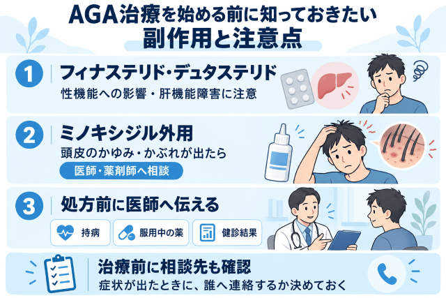 AGA治療前の副作用と注意点