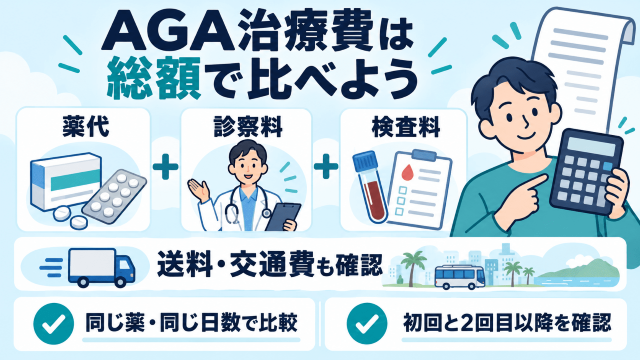 AGA治療費を総額で比較 図解