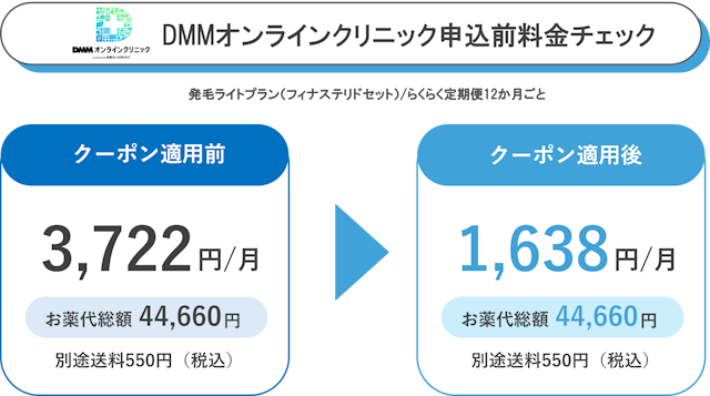 DMMオンラインクリニック　申し込み料金チェック