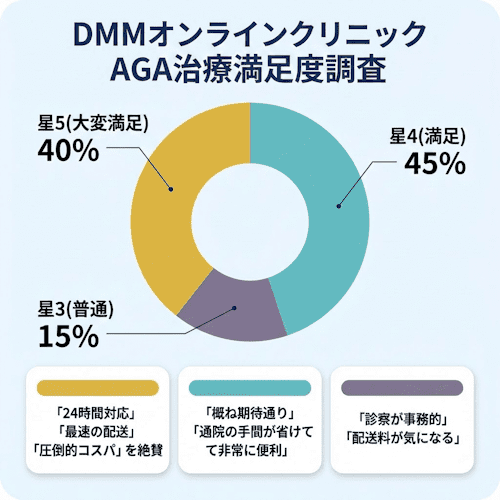 DMMオンラインクリニックAGA利用者の満足度調査