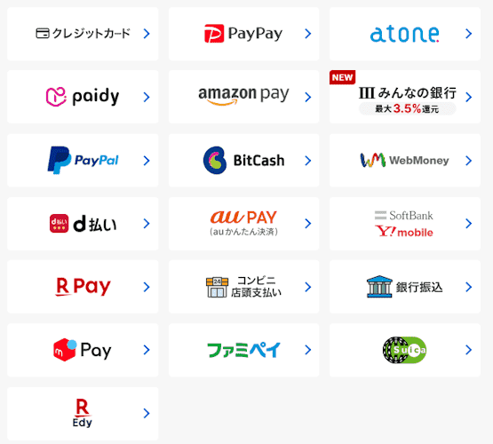 DMMポイントのチャージ方法