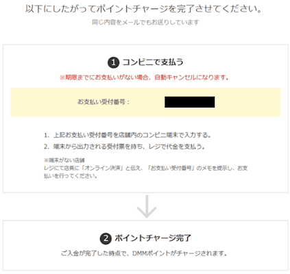 DMMポイントチャージ完了