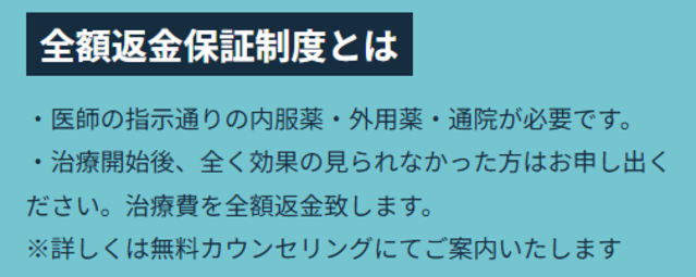 Dr.AGAクリニック_全額返金保証制度