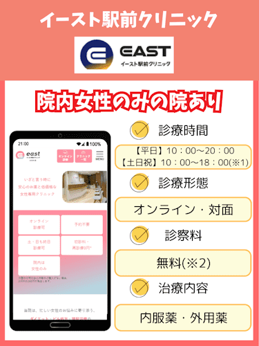 aga,女性,おすすめ,イースト駅前クリニック女性外来