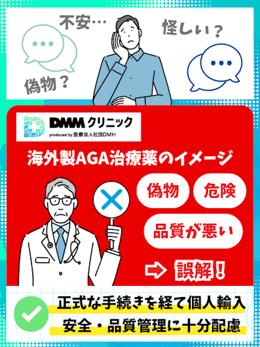dmmオンラインクリニック,aga,偽物,海外製