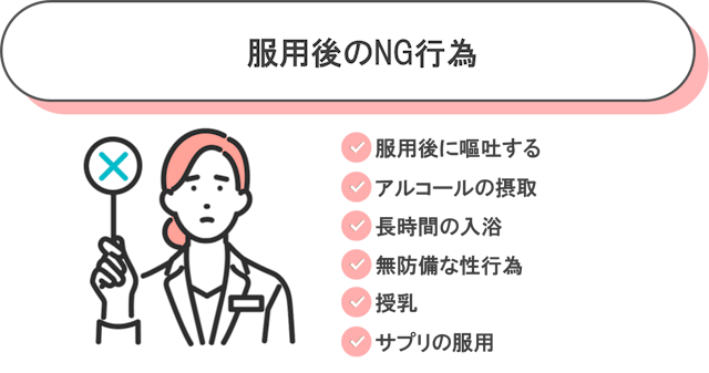 アフターピル服用後NG行為
