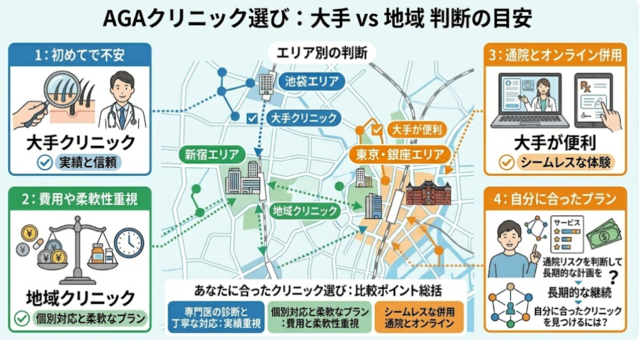aga,東京,おすすめ‗AGAクリニック選び‗大手or地域型‗判断の目安