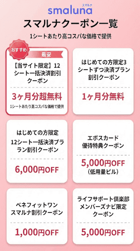 スマルナのクーポン一覧