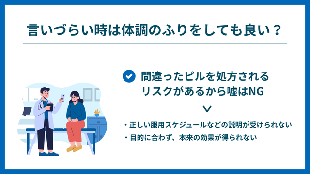 ピル 避妊目的 体調のふり