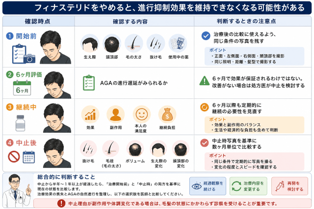 フィナステリドをやめると進行抑制効果を維持できなくなる可能性がある