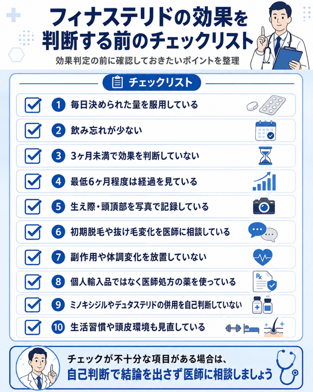 フィナステリド効果判定チェックリスト