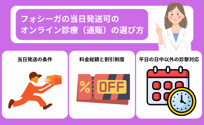 フォシーガ 当日発送可のオンライン診療の選び方