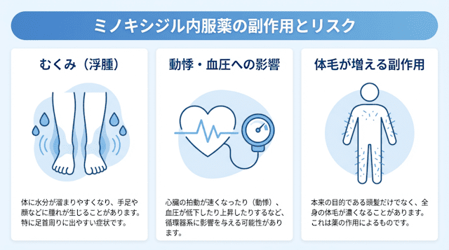 ミノキシジル内服薬の副作用とリスク