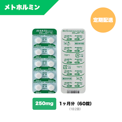 メトホルミン250mg（1ヶ月：60錠）