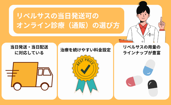 リベルサスの当日発送可のオンライン診療（通販）の選び方