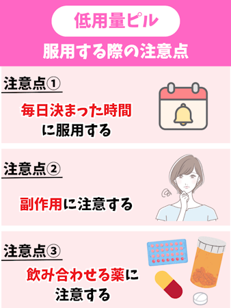 低用量ピル,生理,注意点