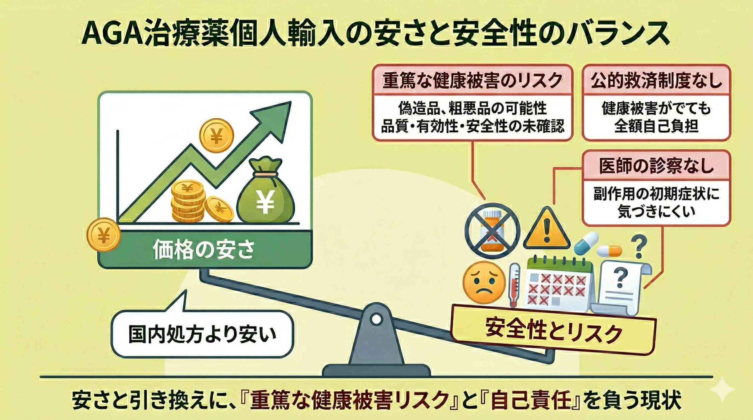 個人輸入の安さと安全性のバランス