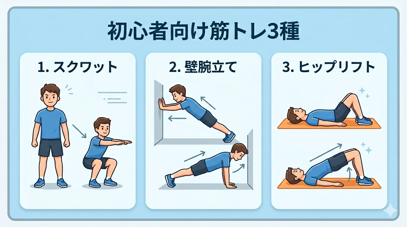 初心者向け筋トレ3種