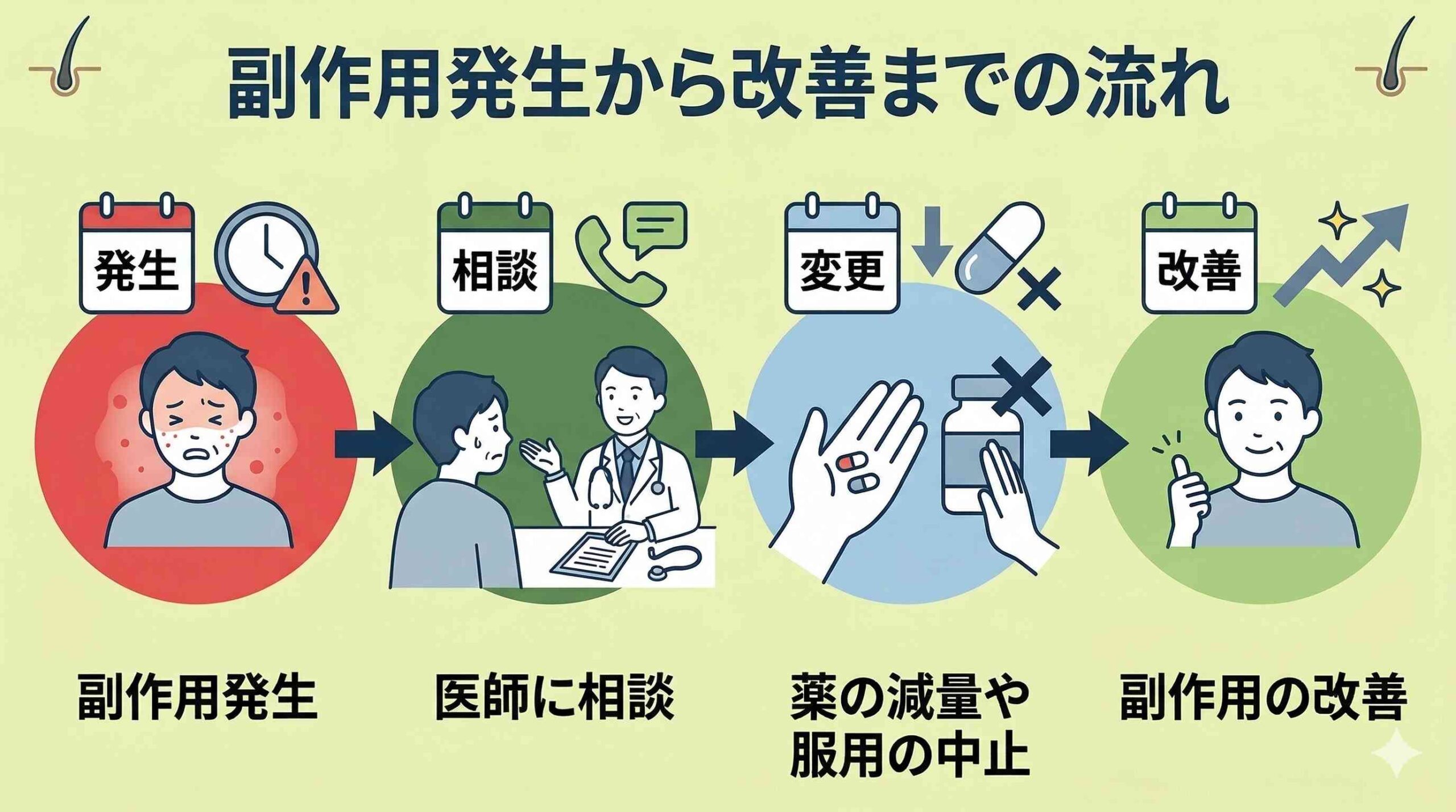 副作用発生から改善までの流れ