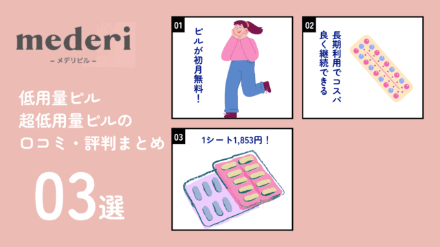 メデリピル 低用量ピル・超低用量ピル処方 口コミ・評判