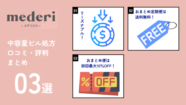 メデリピル ミニピル処方 口コミ・評判