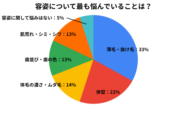 容姿について最も悩んでいること