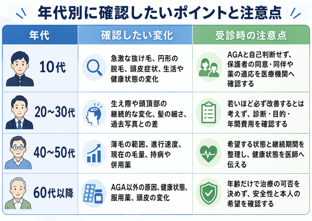 年代別に確認したいポイントと注意点