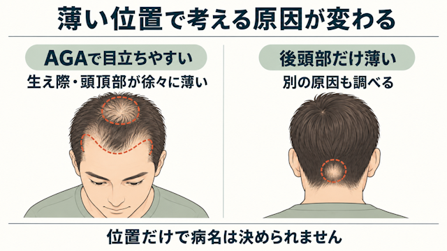 後頭部だけの薄毛 AGA 可能性 低い