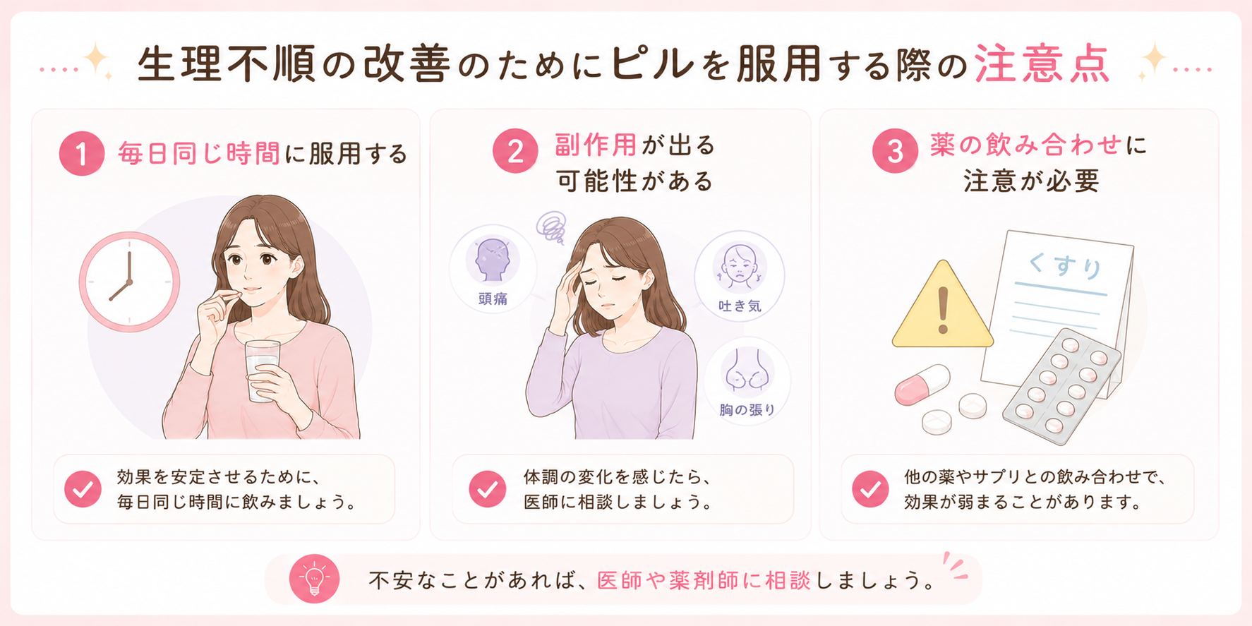 生理不順 ピル‗服用の際の注意点
