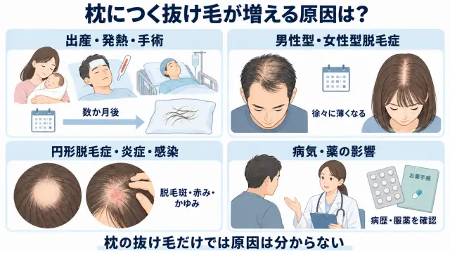 枕の抜け毛が増える原因は？