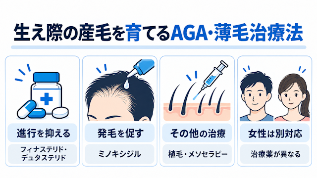 生え際 産毛 育てる AGA 薄毛治療法