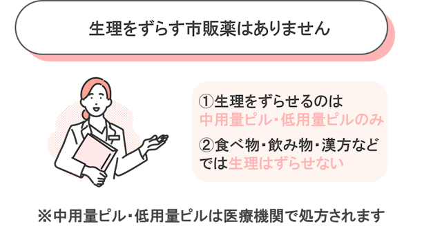 生理　ずらす　市販薬