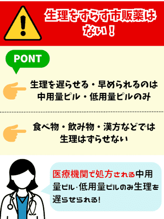 生理,ずらす,市販薬はない