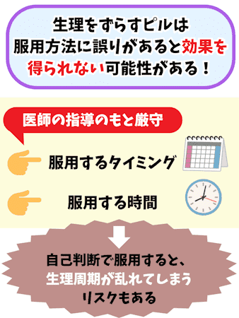 生理遅らせる方法,ピル以外,医師の指導が必要