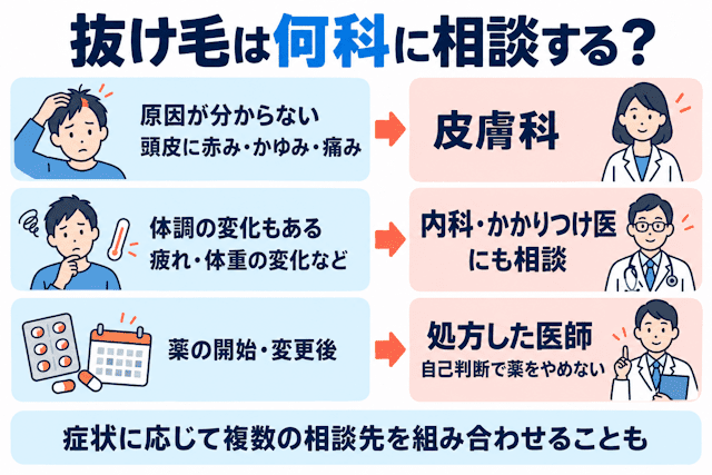 男性の抜け毛の相談先