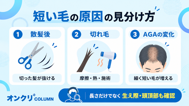 短い毛 原因 見分け方