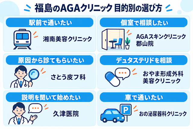 福島でAGA治療におすすめのクリニック